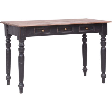 Schreibtisch mit 3 Schubladen 117×57×75 cm Massivholz Mahagoni vidaXL (1/5)