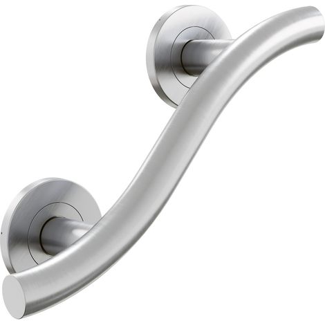 AKW 1200 Series Curved Grab Rail 372mm Length - Brushed Stainless Steel (1/2)