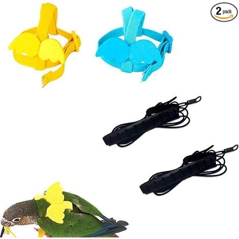 2 x Adjustable Parrot Harness for Birds, Harness and Leash Kit for Parrot, Flight Training Rope (1/5)