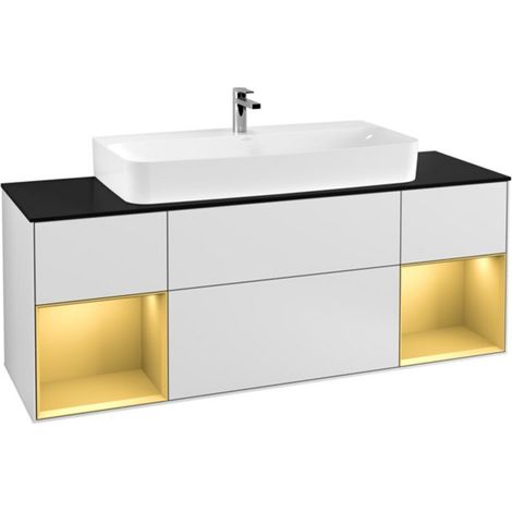 V&B Waschtischunterschrank Finion 160cm, Reg gol m Lac, White matt lacquer (1/2)