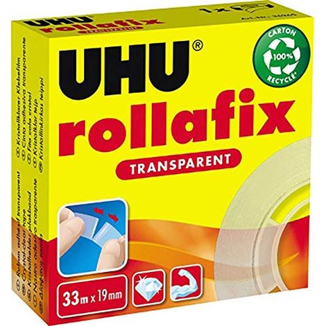 UHU Rollafix Ruban Adhésif Transparent - 33mm x 19mm