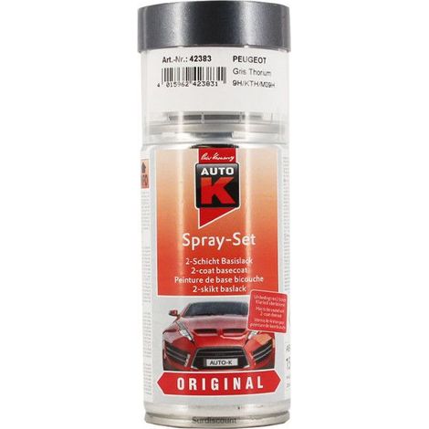 Bombe de peinture pour carrosserie - Peugeot - Gris thorium 9K KTH M09H (1/3)