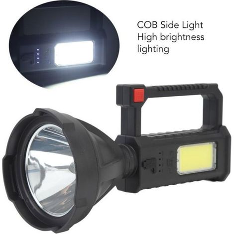 Projecteur LED - 5000 Lm - Étanche IP65 - 4 Niveaux De Luminosité - Support Multifonction - Rechargeable USB - 1 Pièce (1/4)