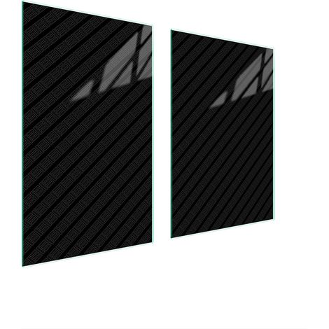 Assiette de protection en verre pour la cuisine 65x52 noire (1/5)