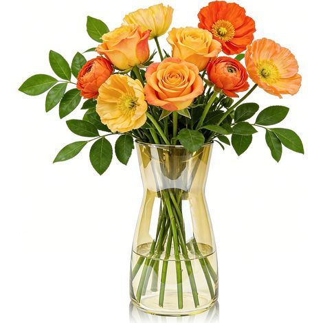 Vase à fleurs en verre ambré pour bouquets de 20,3 cm (1/5)