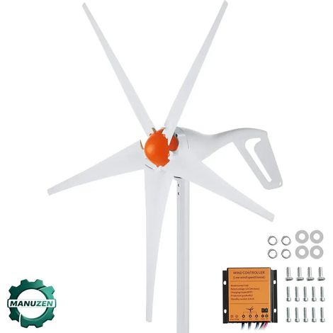 Manuzen - Générateur d'éolienne 12 V MPPT 500 W 800 W pour camping-car et domicile — 12V 500W 3 Lames (1/5)