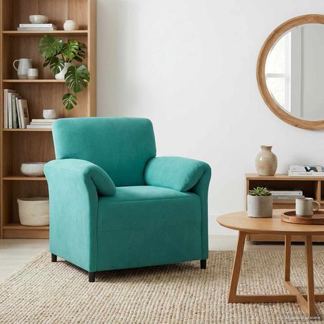 vidaXL Canapé 1 place Turquoise 88 x 83 x 95 cm Velours (1/5)