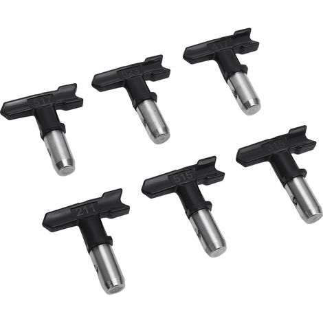 Kit de pulvérisation sans air avec embouts 211, 315, 417, 515, 517 et 523, 5 filtres et 2 supports de buse pour la décoration intérieure (1/5)