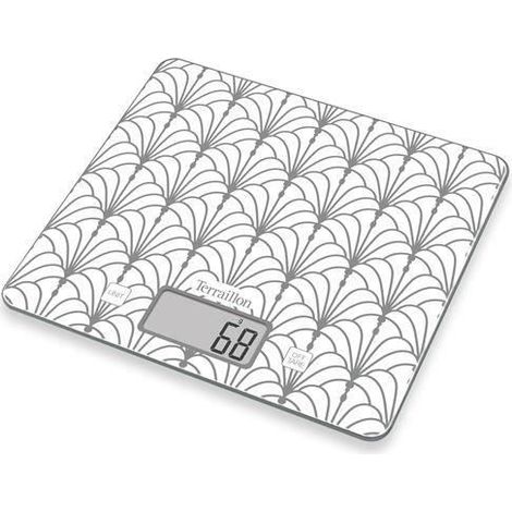 Bilancia da cucina - Terraillon - T1040 - Bianco e Argento - Arte Deco - Piccolo Elettrodomestico