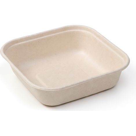 Bol jetable carré naturel 800 ml pour dessert glacé