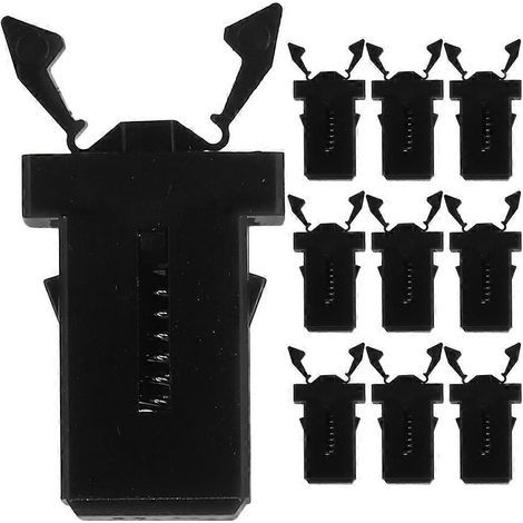 10er-Pack Mülltonnenschlösser, Ersatz-Mülltonnenschnallen, Schnappverschluss – 2,10 x 1,20 x 0,70 cm – Schwarz (1/4)