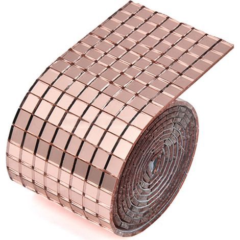 Selbstklebende Fliesen, Glasspiegelfliesen, rosa quadratischer Discokugel-Aufkleber für Partydekoration, Bilderrahmen, Kugelaufkleber. (1/5)