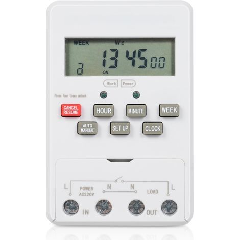 Minuterie KG316TA 220 V, minuterie numérique automatique, minuterie programmable par micro-ordinateur, pour lampadaires, caissons lumineux et équipements de production d'enseignes lumineuses au néon (1/5)