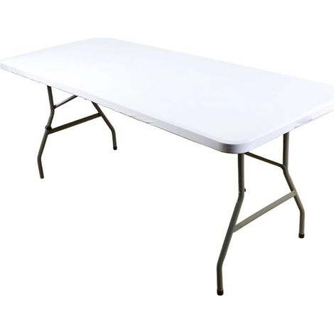 Nappe extensible rectangulaire antidérapante pour tables de banquet - Matériau polyester - Décoration de réception de mariage - Blanc - 152 x 76 x 76 cm (1/5)
