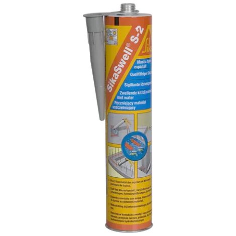 Sika – Mastic polyuréthanne hydro-expansif rouge 600ML – Pour joints de construction et pénétrations – Résistant à l'eau – SKU 496478