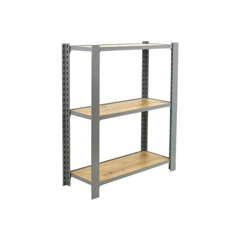 Étagère en métal gris nodi 3 étagères charge 200 kgs dim.1000x2400x300mm sans vis (1/2)