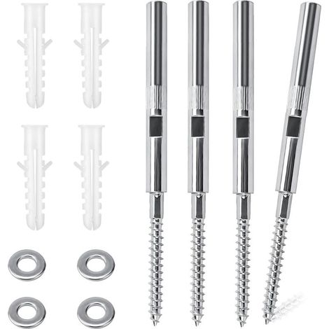 Lot de 4 Supports d'étagère Flottants Invisibles Ø 8 x 100 mm, Fixation Etagere Invisible, Support d'étagère Invisible, Avec Rondelles et Chevilles, Pour Salon, Cuisine, Chambre à Coucher (100MM) (1/5)