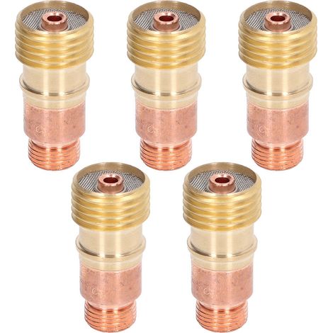 5 pièces 3/32 pouces corps de pince de lentille à gaz connecteur de soudage en métal de remplacement pour Tig wp-17 18 26