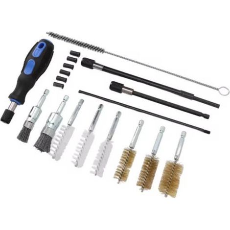 Kit nettoyage injecteur diesel 19 pièces avec brosses nylon et métal, outil nettoyage siège injecteur, mallette compacte pour entretien moteur (1/5)