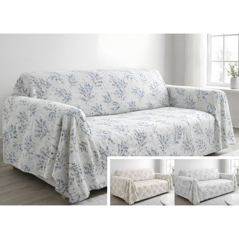 Telo Arredo Copritutto Salvadivano 100% Cotone Made In Italy Disegno Sambuco, misuraMatrimonialecoloreLavanda (1/5)