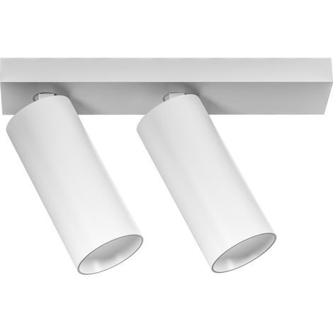 Plafonnier Double Orientable Gfa 24W Led 2700K Faisceau 38° Cri90 Ip20 Aluminium Blanc Satiné - Gealuce (1/2)