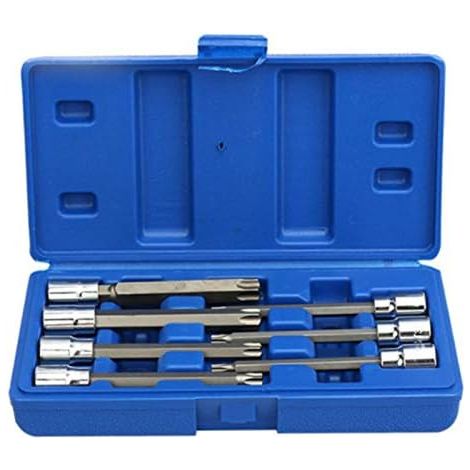 7 PièCes/Ensemble Ensemble D'Outils de Douille de 3/8 Pouces Ensemble de Douilles à Embout éToile Torx Extra Long T25 T30 T40 T45 T50 T55 T60 Outils à Main (1/5)