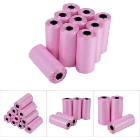 Sacs à déchets en plastique pour chiens de compagnie, 10 rouleaux/150 pièces, 33x22cm, sac de nettoyage des déchets durable (1/4)