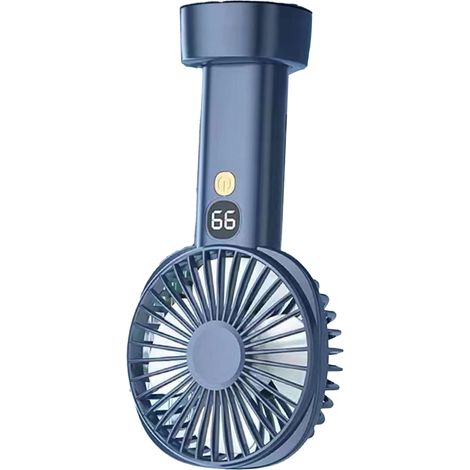 Ventilateur portable rechargeable par USB, 5 vitesses, silencieux, mini ventilateur avec indicateur de batterie, bleu foncé (1/5)