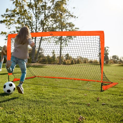 Lot de 2 buts de football pliables en métal pour enfants, orange, 183 x 90 x 90 cm, REDOM (1/5)