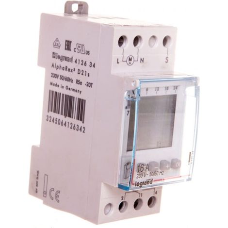 Timer digitale settimanale a canale singolo con ritardo AlphaRex D21s 412634, 16A.