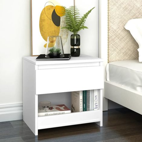 vidaXL Bedside Cabinet White 40x30x39 cm Engineered Wood (1/7)