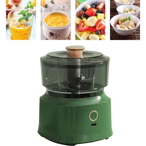 Nouveau hachoir à viande électrique sans fil, robot culinaire pour bébé, hachoir à ail, petit hachoir à viande domestique, vert clair (1/5)