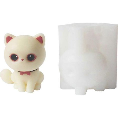 Moule en silicone flexible en forme de chat pour eye-liner, idéal pour fêtes, bougies et travaux manuels sucrés. (1/4)