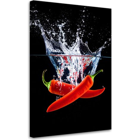 Wandbild Rote Paprika in Wasser 60x90 cm (1/5)