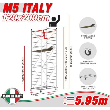 Trabattello M5 ITALY Altezza lavoro 5,95 metri