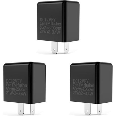 Convient pour trois relais clignotants LED 12V à 2 broches, avec fréquence réglable, adapté aux clignotants, feux indicateurs et feux clignotants de moto. (1/4)