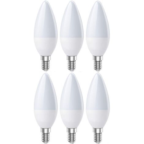 Ampoules LED E14, LED E14 Bougie Ampoule Blanc Froid 6500K, 5w 600Lumens, Équivalent à 60W Halogènes Lampes, Angle du faisceau 200°, Non Dimmable, Lot de 6 [Classe énergétique 2] (1/4)