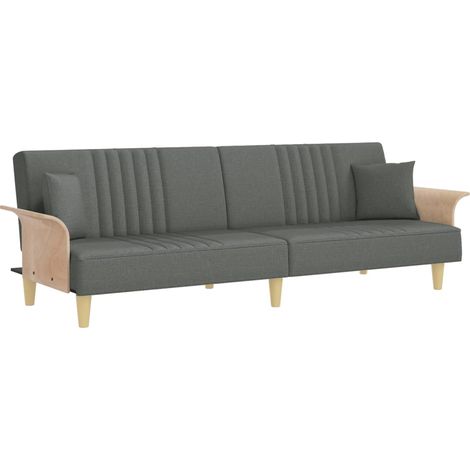 Canapé Sofa-lit avec accoudoirs gris foncé tissu (1/5)