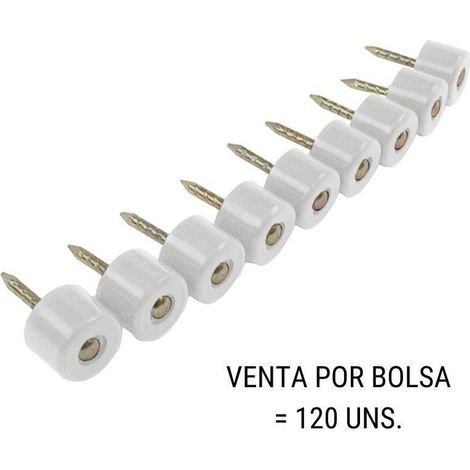 soporte cilíndrico maq. con clavo blanco (120u) soporte estante para maquina.