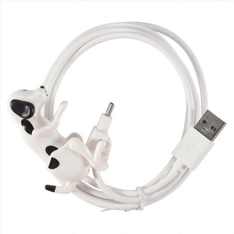 Câble de charge rapide USB-C à chien animé, 1,2 m, blanc (1/5)