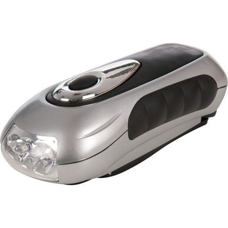 ALLIANDIS Lampe torche à manivelle, sans pile, écologique, idéale pour le camping et la randonnée. (1/4)