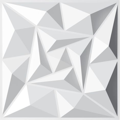 Pannello murale 3D da dipingere - confezione da 1,08 m² - lotto di 12 pezzi -  0,3x0,3 m - Bianco (1/4)