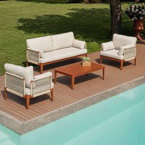 Set completo da giardino in alluminio Bandol  Rosso