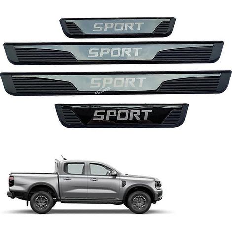 Plaque de seuil de porte pour Ford Ranger XLS 2024 2025 Accessoires auto Protection anti-éraflures pour panneau de protection des pieds 4 pièces ( ) (1/5)