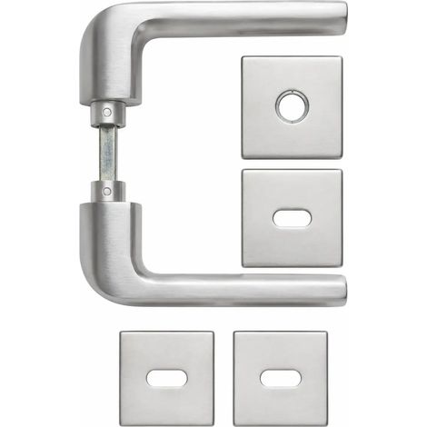 Coppia maniglie Carter Q8 con bocchetta foro chiave MM5 Zalor Cromo Satinato