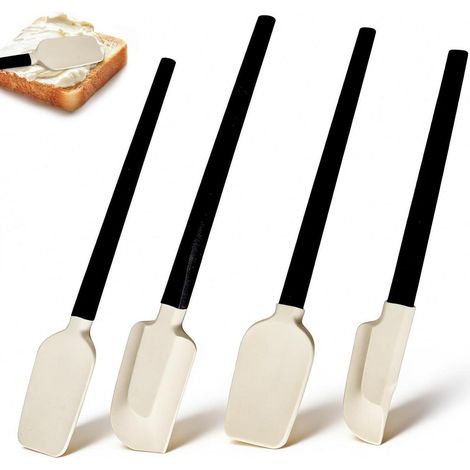 Silikon Teigschaber Set 4tlg. mit Holzgriff, BPA-frei, antihaft