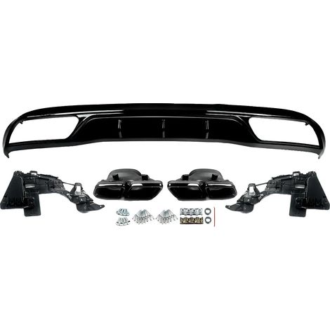 Heckdiffusor, kompatibel mit Mercedes-Benz C-Klasse W205, sportliche Optik, wie abgebildet (1/2)