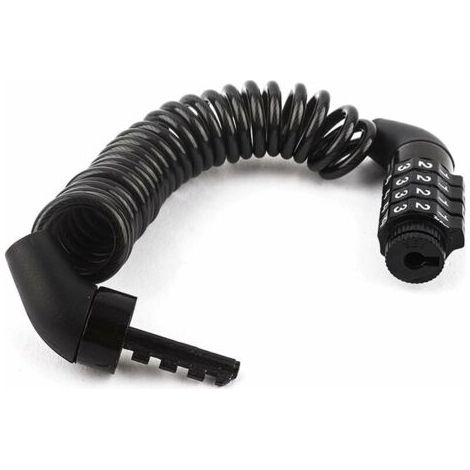 Cadenas de Vélo Câble Antivol avec 4 Chiffres Intelligente Code et vélo Titulaire, longue150cm pour Vélo/Scooter/Portail Vélo/Casque, Noir (1/5)