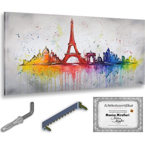 Monica Mirafiori I 100% artesanal I Gemälde Paris I 140x70cm  Gemälde Handgemalt  Acrílico gel  Sehr Großes Acrylbild I Moderne Kunst I Kunstbilder (1/5)