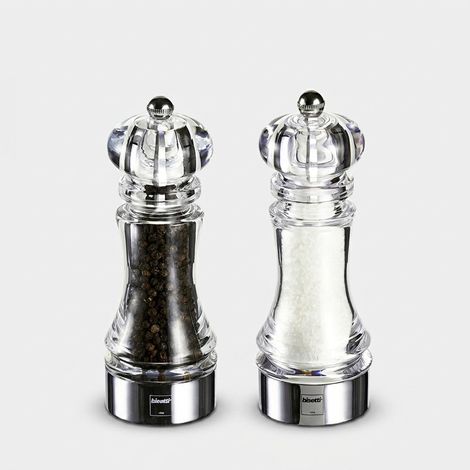 Durchsichtige Salz- und Pfeffermühle für Tisch und Küche 17,5 cm Bisetti Stonewhite (1/2)